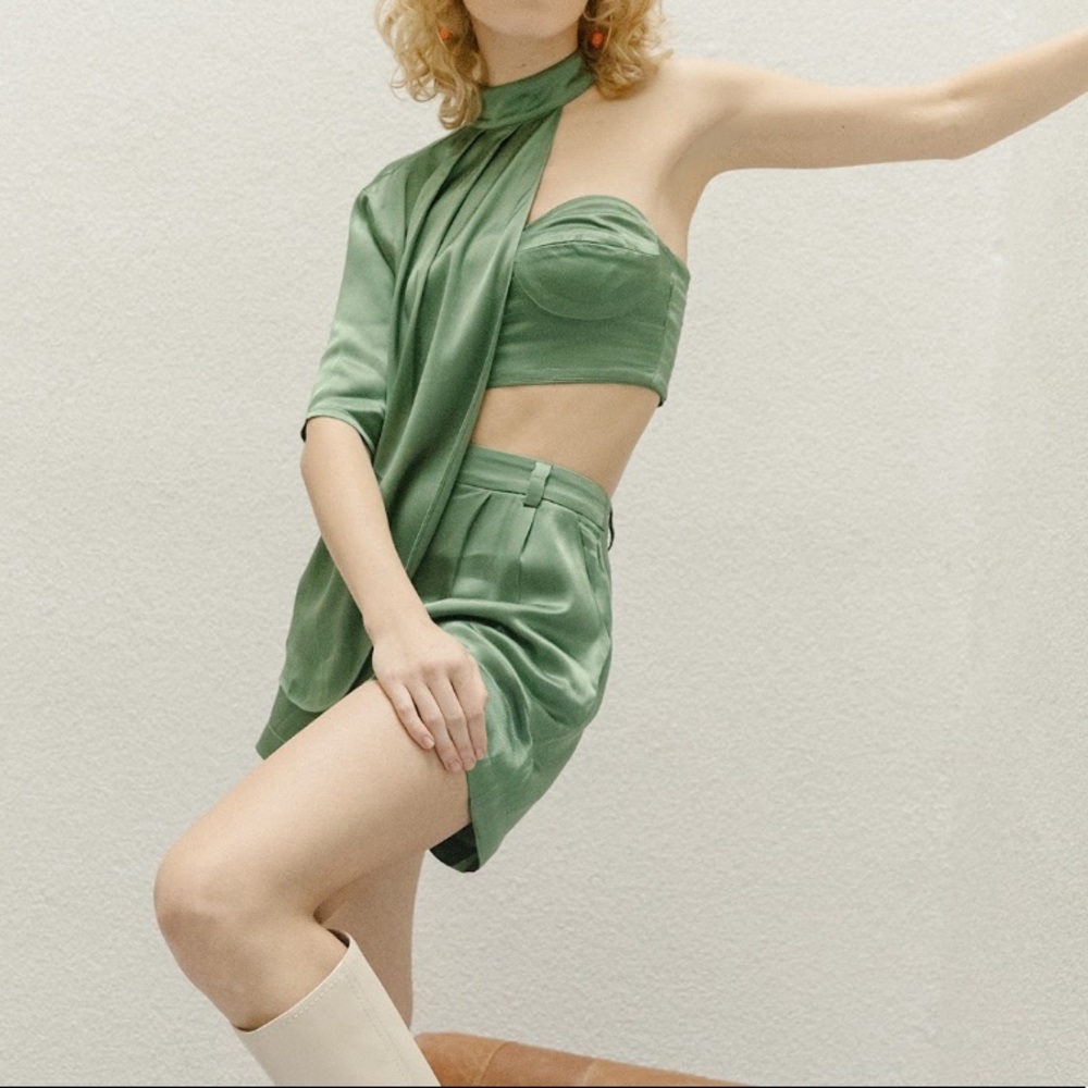 Green Women's Crop Top